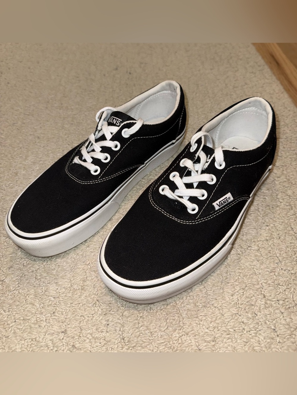 Vans Black & White Low-Top Canvas Sneakers